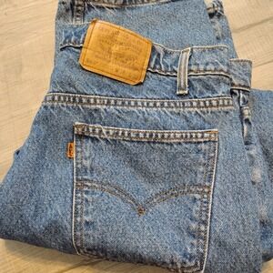 Vintage Levi's 505 Jeans Mens 38x32 Blue Straight Medium Wash Orange Tab 90s